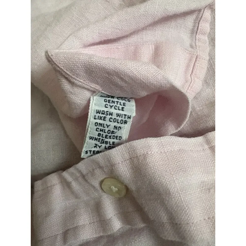 Rare Find Polo Ralph Lauren Blake Shirt 100% Linen Pink Button Down Mens Sz L